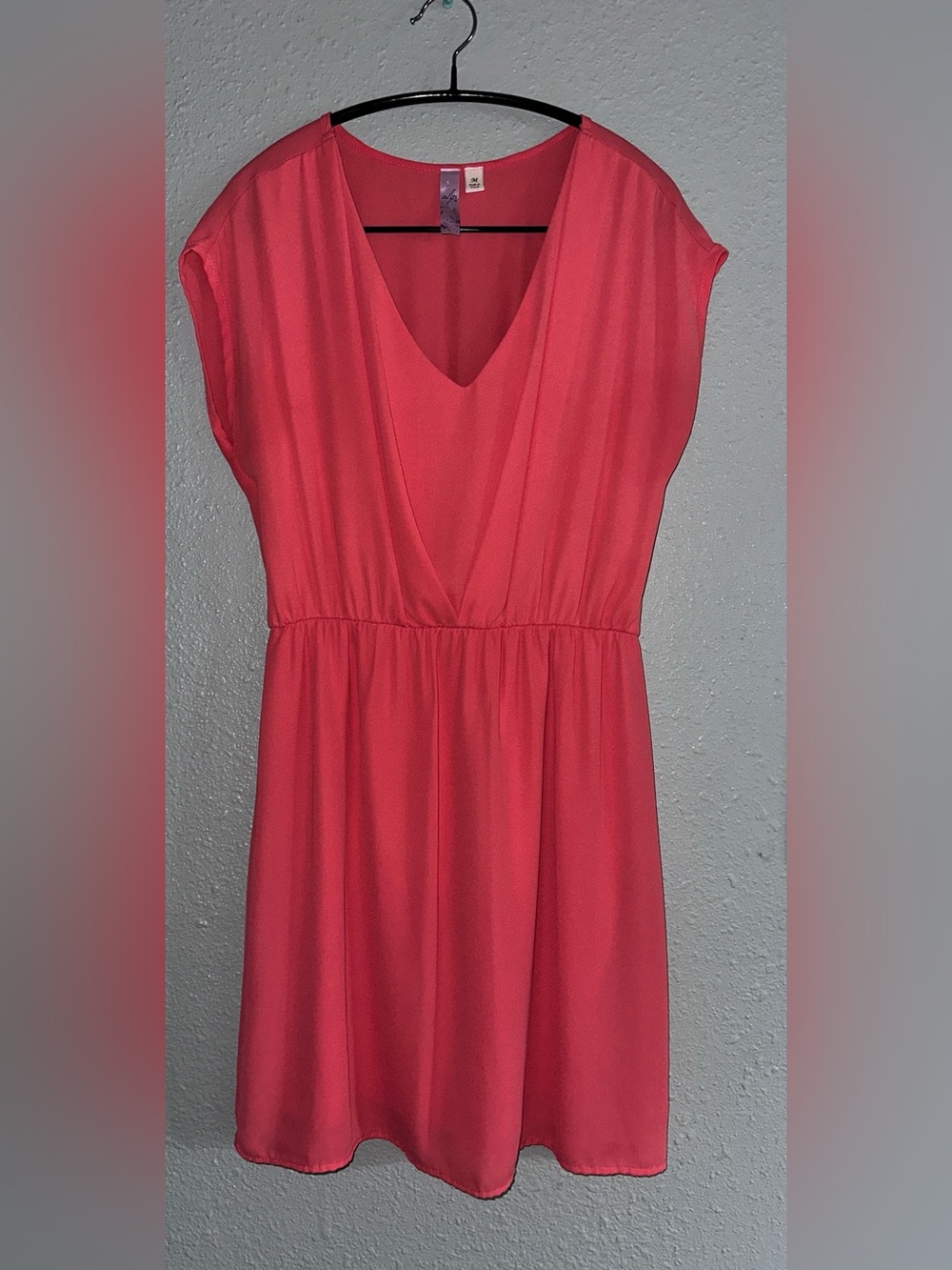 Coral pink short-sleeve dress